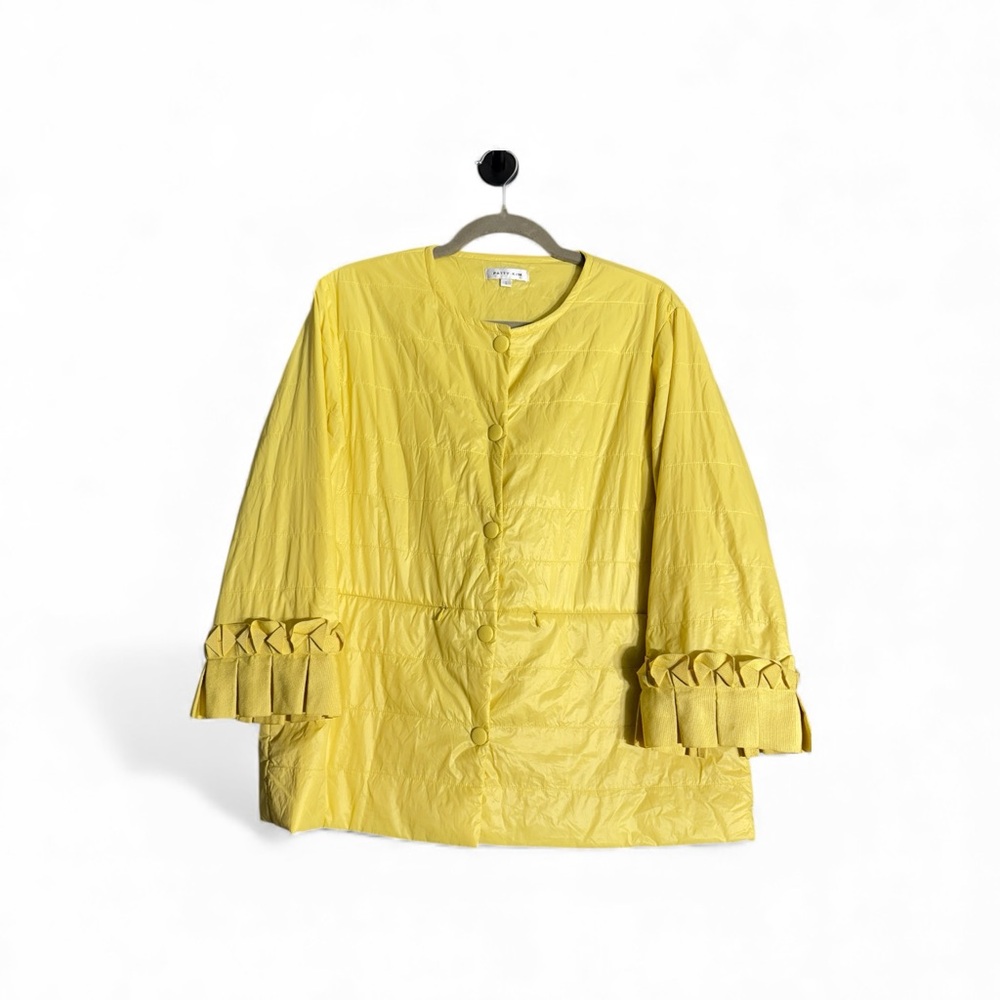PATTY KIM Large Super Soft Cottagecore Vibrant Yellow Windbreaker Puffer Jacket
